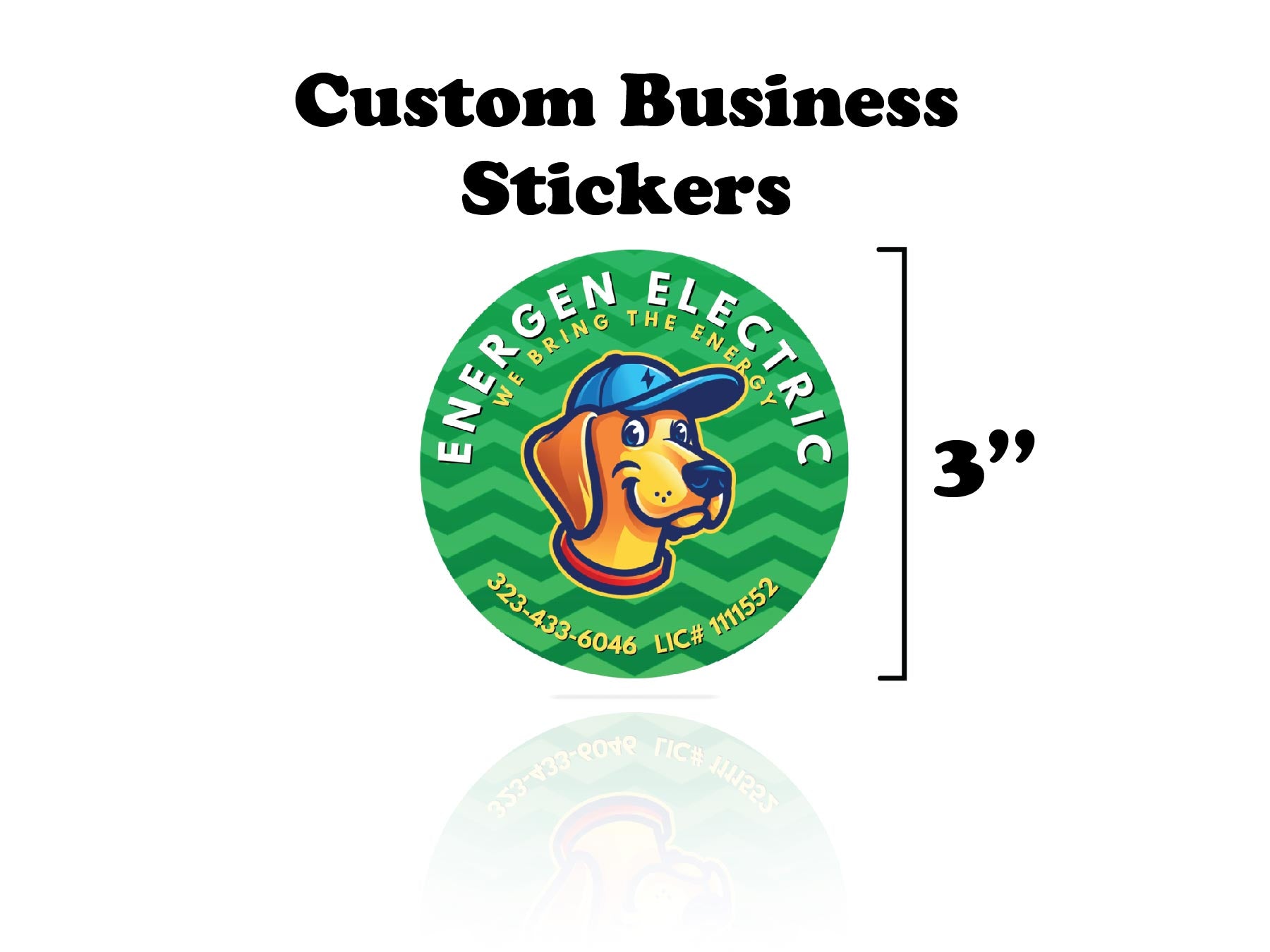 Custom 3''inch by 3" inch vinyl stickers for businesses logos and Qr codes 3"x3"